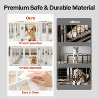 Parc d'exercice pliable transparent en acrylique AFP pour chien, enclos modulaire autoportant multi-panneaux pour chiot, lapin, chat, cochon