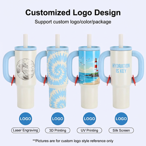 Mug de voiture <span class=keywords><strong>en</strong></span> acier inoxydable de 40 oz avec poignée |   Gobelet isotherme portable <span class=keywords><strong>en</strong></span> acier inoxydable 304 pour les trajets quotidiens, les voyages et le bureau, avec logo personnalisé - Product Image 2