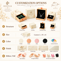 Boîte à bijoux HONPAK avec logo personnalisé, boîte coulissante en papier, emballage haut de gamme pour le rangement de colliers, bagues et bracelets