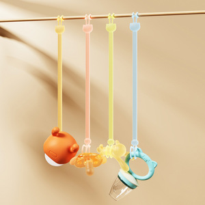 Juguete para la dentición del bebé con cadena antipérdida, soporte para chupete de silicona para 0 a 24 meses, juguete suave unisex - Product Image 1
