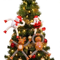Figurine décorative lumineuse en plastique rétractable, ornements de Noël colorés du Guangdong, best-seller transfrontalier