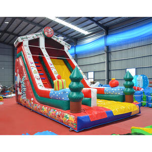 Toboggan gonflable géant à thème de Noël en PVC commercial, toboggan à sauter, mur d'escalade, respectueux de l'environnement, garantie de 3 ans, événements - Product Image 4