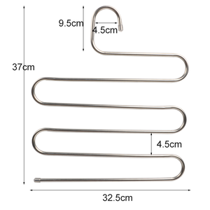 5 Lớp S Shape Đa Năng Tiết Kiệm Không Gian Quần Áo Kim Loại Mạnh Mẽ Khăn Quàng Quần Móc Áo - Product Image 3