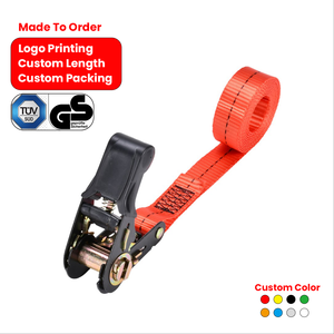 <span class=keywords><strong>Sangle</strong></span> à cliquet de chargement de 25 mm, revêtement <span class=keywords><strong>noir</strong></span>, poignée en caoutchouc, capacité de 800 kg, approuvée TUV GS, ergonomique, pour la fixation de remorques - Product Image 1