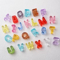Perles de lettres en acrylique transparent ajourées, breloques alphabet pour kits de fabrication de porte-clés, breloques de sac, chaînes de téléphone, bracelets et colliers