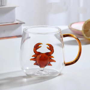 Tazza in Vetro 3D a Forma di Animale, Design Moderno con Manico Colorato, in Borosilicato, Unisex, Lavabile in Lavastoviglie, Regalo di Laurea per Succhi <span class=keywords><strong>e</strong></span> <span class=keywords><strong>Acqua</strong></span> - Product Image 6