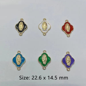 Aleación Virgen Mexicana Guadalupe Aceite Caída Pequeño Colgante Accesorios Tamaño 22,6x14,5mm - Product Image 3