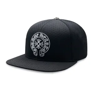 Logotipo bordado personalizado de alta calidad moda Unisex corte láser agujero transpirable Punk Hip-hop sombrero Snapback Cap