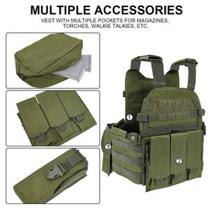 Gilet tactique 6094 porte-plaques, équipement de combat et de sécurité, avec pochette radio et porte-cartouches - Product Image 5