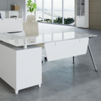 Offre spéciale bureau verre moderne directeur Table bureau d'ordinateur de luxe Bureau De Travail