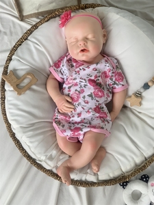 22 20 pulgadas Reborn Baby Dolls realista ponderado bebé 3d-pintura piel <span class=keywords><strong>silicona</strong></span> realista recién nacido bebé muñecas <span class=keywords><strong>con</strong></span> ojo abierto - Product Image 5