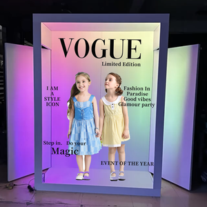 2025 Nhà Máy Miễn Phí Tùy Chỉnh Logo Vogue Tạp Chí <span class=keywords><strong>Backdrop</strong></span> Với Phần Mềm Cho Phần Neon Photo Booth Hộp - Product Image 5