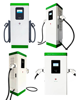 Estación de Carga Rápida para Vehículos Eléctricos (EV) de CC de 60KW, 80KW, 120KW, con Doble Conector y de Pie, Venta al por Mayor de Fábrica, Barata, Compatible con CCS2, CCS1, GBT, Chademo, OCPP y APP