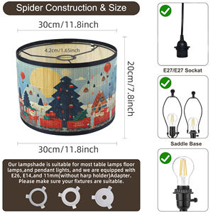 <span class=keywords><strong>Paralume</strong></span> con motivo <span class=keywords><strong>stampato</strong></span> a colori della foresta pluviale tropicale lampada staccabile con luce a sospensione decorazione <span class=keywords><strong>paralume</strong></span> in bambù - Product Image 2