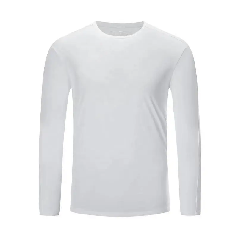 Produttore di t-shirt personalizzate di lusso t-shirt da uomo a maniche lunghe in spandex ad alte prestazioni t-shirt in nylon elasticizzato a 4 vie da palestra