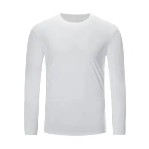 Luxe Custom T-Shirt Fabrikant High Performance Spandex Lange Mouw Heren T-Shirts 4 Way Stretch Gym Nylon T-Shirt