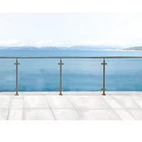 Rampe d'escalier en acier inoxydable SS304/316 avec détails en laiton pour balustrades de balcon en plexiglas, élégante rampe en verre pour intérieur