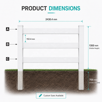 Clôture en PVC écologique Longjie et portails d'allée 6ft x 8ft à 4 rails, anti-rongeurs, montage facile, pour usage extérieur en jardin et en bordure de terrain