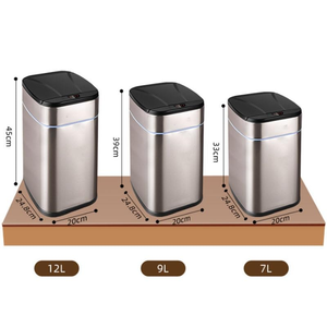 Cubo de Basura Inteligente con Sensor de Movimiento, Cubo de Basura Metálico con Tapa Blanca, Sensor de Movimiento, Cubo de Basura para Exteriores, Revestimiento de Hierro con Recubrimiento en Polvo - Product Image 4