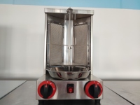 Offre Spéciale Machine à doner kebab à gaz à deux brûleurs Poulet mini Shawarma Grill machine