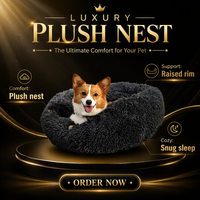 Coussin rond pour animaux de compagnie, lit pour chien en forme de beignet, nid douillet pour chat, coussin épais pour usage intérieur