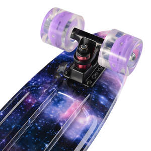 Planche à roulettes <span class=keywords><strong>Cruiser</strong></span> de 22 pouces en <span class=keywords><strong>plastique</strong></span>, style rétro, motif galaxie, étoiles, floral, dégradé, style Penny - Product Image 6