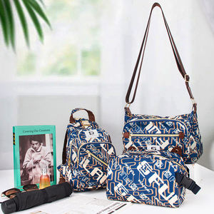 Serie Completa de Mochilas de Viaje, Mochila Escolar con Asa Suave, Estampado de Letras Moderno, Juego de 5 Piezas, para Viajes y Uso Diario - Product Image 3