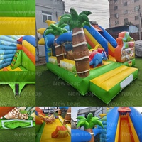 16.4ft nouveau saut gonflable gonflable toboggan dessin animé Jungle monde forêt dinosaure parc à thème sautant