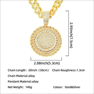 2026 Hot Selling Popular Design Geometric Circular Sun Flower Pendant Necklace Hiphop Style Men's Necklaces Fashion Jewelry - Product Image 4