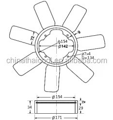 ใบพัดพัดลมระบายความร้อนหม้อน้ำรถยนต์21060-N8560 21060-P0200หนอนผีเสื้อรถยนต์นิสสัน200SX 720 D21 hardbody pickup WD21 Pathfinder Z22 Z20 - Product Image 2