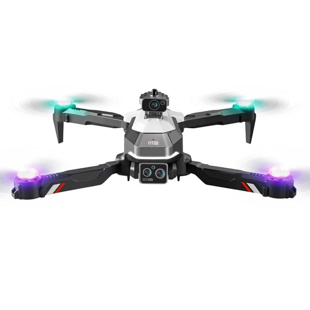 Beginner-Friendly 480p Dual Camera RC Stunt Drone Outdoor Video Shooting Airplane Toy 360 Degree Flip Air Pressure Hover Plastic