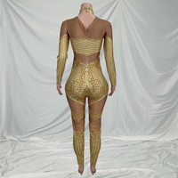 Combinaisons en strass pour soirée Gold Club 2026, combinaison de scène pour femmes, body grande taille, combinaisons pour spectacle de drag, tenue de festival