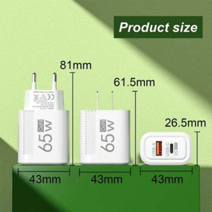 Nuevo Cargador GaN de Alto Rendimiento 2025, <span class=keywords><strong>65W</strong></span> QC3.0, Carga Rápida PD, Puertos Duales, Cargador de Pared Rápido para Teléfono Móvil - Product Image 3
