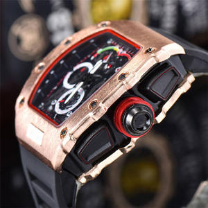 Belle montre classique Hiphop Tonneau à quartz pour hommes marque de luxe Montre à grand cadran pour hommes bijoux Montres vintage reloj hombr - Product Image 5