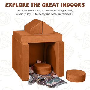 Ensemble de canapés modulaires en éponge pour enfants de 3 ans et plus, blocs de construction créatifs à monter soi-même, taille parfaite et confortable - Product Image 3