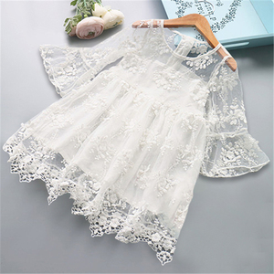 Infant High Quality Kids Girls Dress Hollow Out Lace Princess Pretty <b>Small</b> Girls Frock 2-7years Baby Girls Dresses - Product Image 5