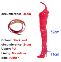 Bottes exotiques et longues pour femmes, bottines d'entrejambe avec ceinture de taille, grande taille, pour soirée en boîte de nuit
