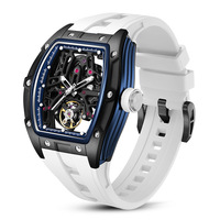 Marque de luxe MEGIR 198G-2 DESIGN Nouveau Top Hommes Montres Automatiques Alien Dos Creux Mouvement Transparent Montre-Bracelet Verre Saphir