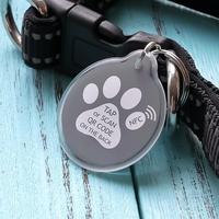 Collier d'identification RFID pour animaux de compagnie avec code QR en époxy programmable personnalisé, étiquette étanche en PVC pour animaux, mini-étiquette, numéro de modèle