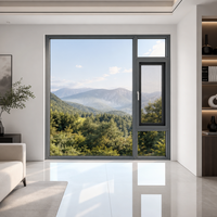 Ventana Abatible de Aluminio Premium 6060-T66 1.8mm PA66 con Rotura de Puente Térmico y Vidrio Low-E de Ahorro Energético para Apartamentos Modernos