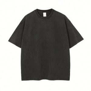 Design High Quality <b>Acid</b> Distressed Oversized Rock T-Shirt 100% Cotton <b>Drop</b> Shoulder Custom Logo Printed Wholesale Wash T - Product Image 2