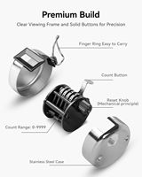 Aucune batterie requise affichage à 4 chiffres compteur de pointage à main personnalisable anneau doigt Clicker pour Golf tricot fête faveurs bricolage Grade