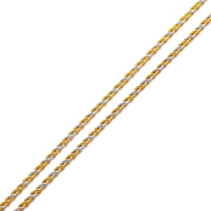 High Quality <b>Silver</b> and Gold Plated Stainless Steel Metal <b>Necklace</b> <b>Mens</b> Rope Chain - Product Image 2