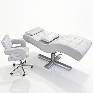 Cama <span class=keywords><strong>de</strong></span> <span class=keywords><strong>Belleza</strong></span> Plateada para Salón <span class=keywords><strong>de</strong></span> <span class=keywords><strong>Belleza</strong></span>, Moderna, con Altura Ajustable, Curva, para Tratamientos Faciales <span class=keywords><strong>y</strong></span> <span class=keywords><strong>de</strong></span> Pestañas, con Conjunto <span class=keywords><strong>de</strong></span> Silla - Product Image 1