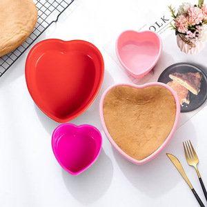 พิมพ์ซิลิโคนทำขนมรูปหัวใจ 4 7 9 10 นิ้ว แบบหลายชั้น สีรุ้ง อุปกรณ์ทำขนม อุปกรณ์ครัว - Product Image 1