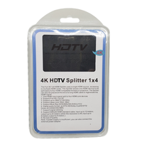 Splitter HDMI 4K 1 Input 4 Output Mini Ultra-tipis, Hub Display 1X4 4 Port, Repeater Amplifier untuk PS5 PS4 Xbox Apple TV PC
