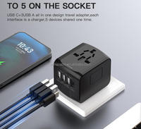 Chargeur de voyage 3 ports USB Type-C PD 60W, station de charge rapide pour ordinateur portable avec prise universelle pour UK/EU/US/AU