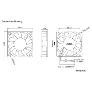 Quạt Không Chổi Than DC 6015 Quạt Không Tiếng Ồn Thấp Quạt Có Thể Tùy Chỉnh 5v12v24v Quạt Làm Mát DC. - Product Image 6