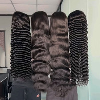 Perruque frontale 13x4 en cheveux humains avec dentelle suisse transparente, perruques frontales HD sans colle en cheveux humains vierges bruts vietnamiens en gros