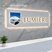 Enseigne de salon de beauté SPA et panneaux de réception, lettres en métal miroir doré, logo de marque 3D LED rétroéclairé pour entreprise